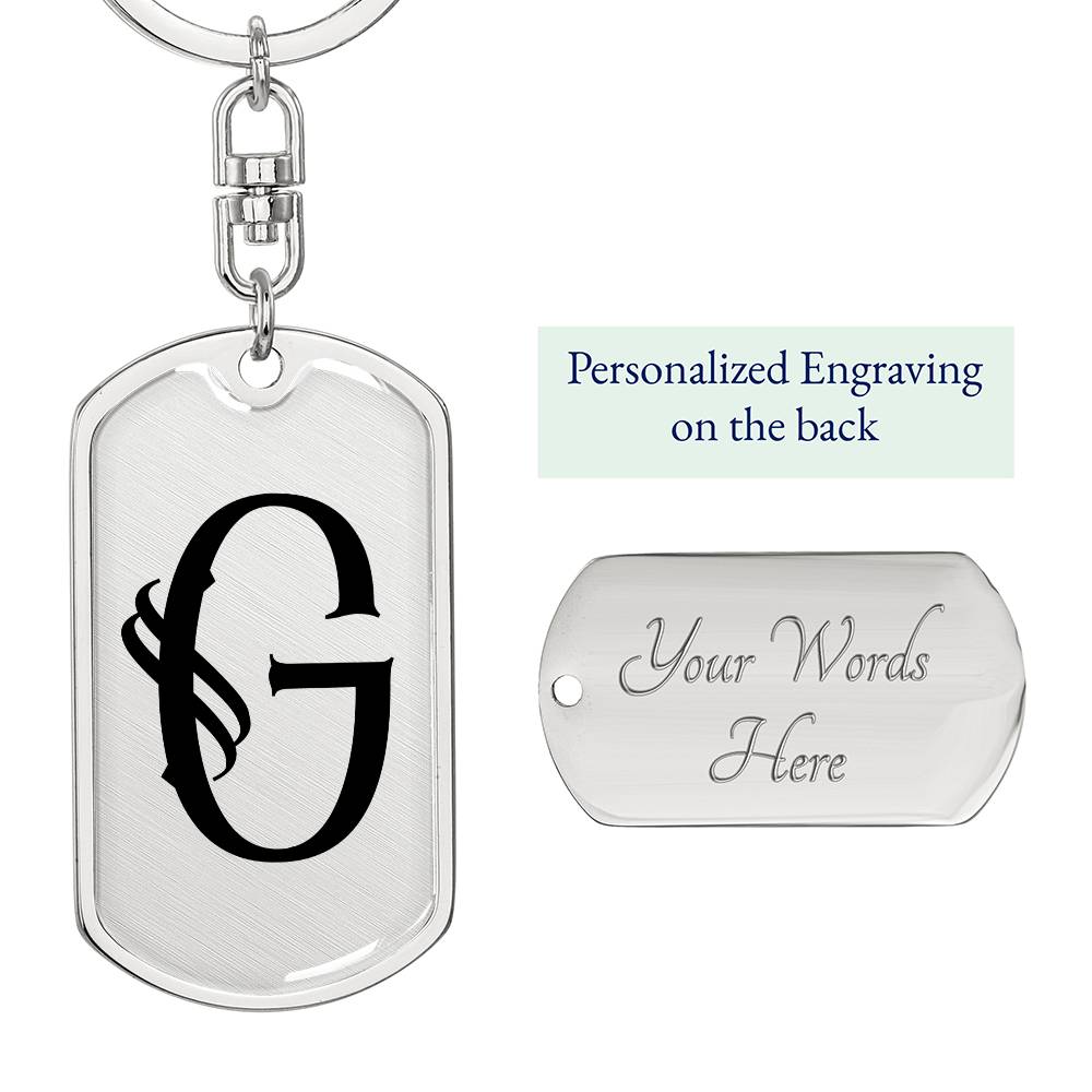 Initial G v001-11 - Luxury Dog Tag Keychain