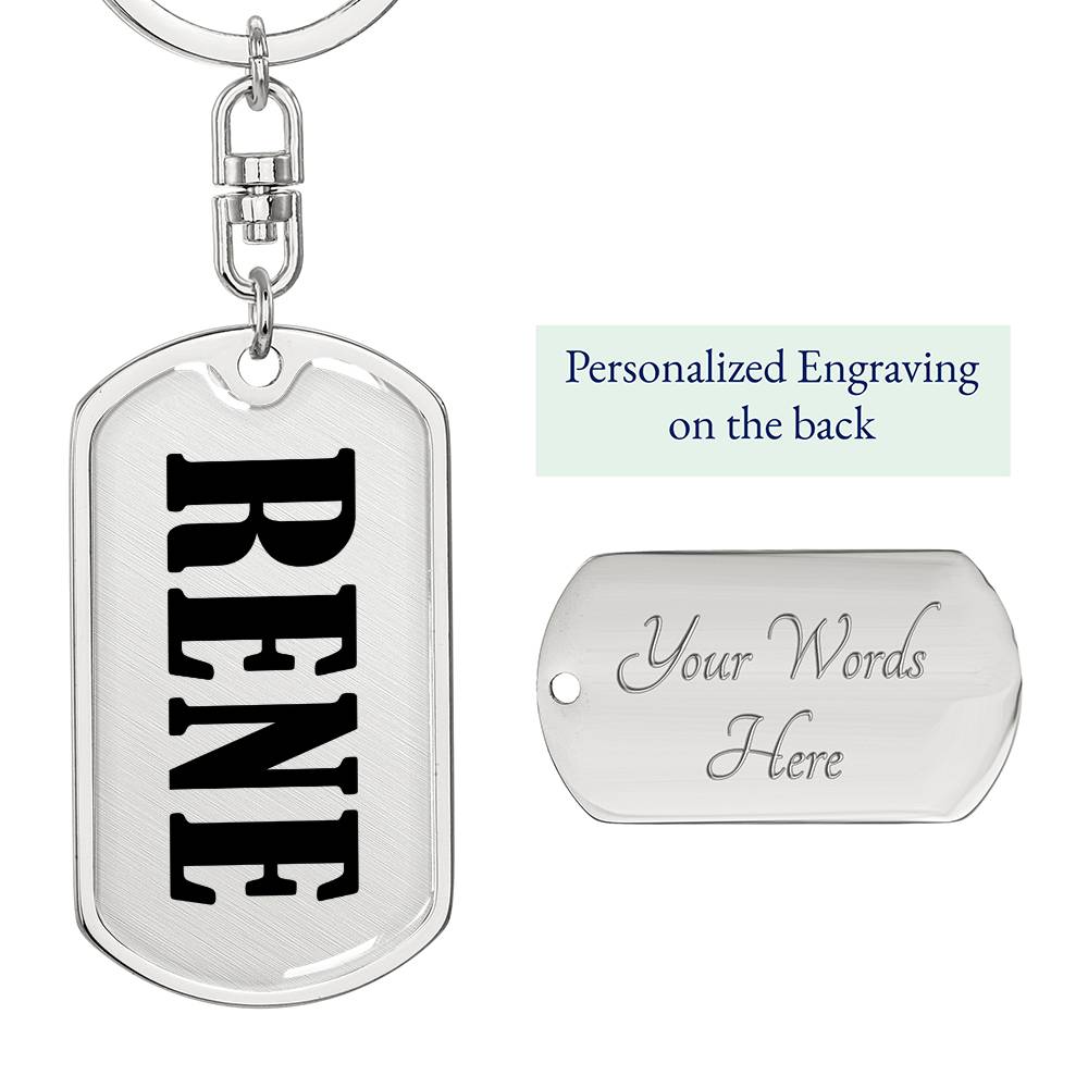 Rene v01 - Luxury Dog Tag Keychain