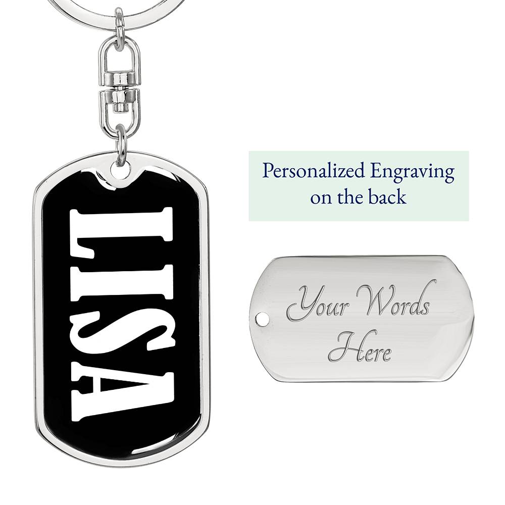 Lisa v01w - Luxury Dog Tag Keychain