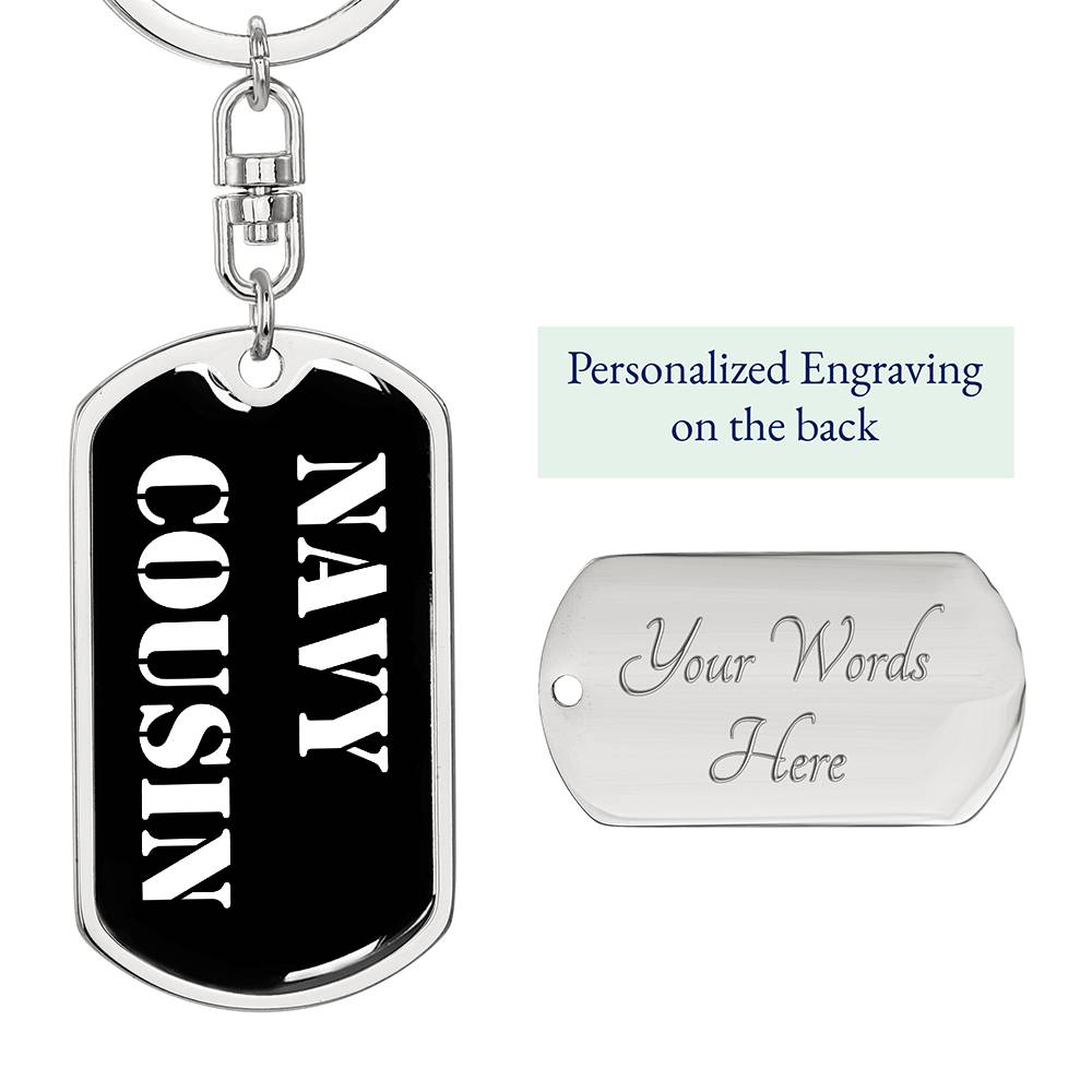 Navy Cousin v3 - Luxury Dog Tag Keychain