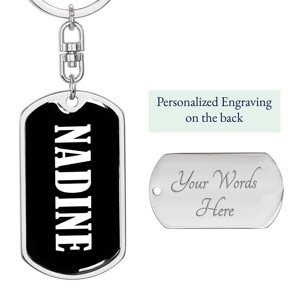 Nadine v01w - Luxury Dog Tag Keychain