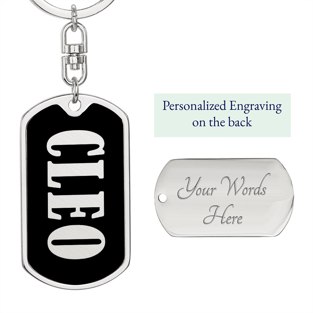 Cleo v02 - Luxury Dog Tag Keychain
