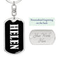 Helen v01w - Luxury Dog Tag Keychain