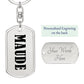 Maude v01 - Luxury Dog Tag Keychain