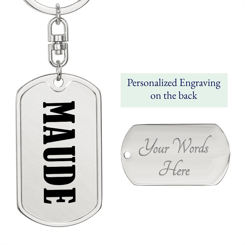 Maude v01 - Luxury Dog Tag Keychain