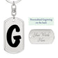 Initial G v1b - Luxury Dog Tag Keychain