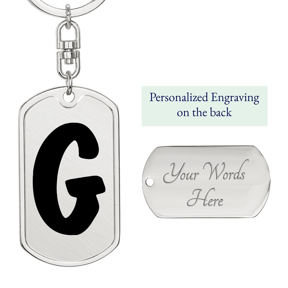 Initial G v1b - Luxury Dog Tag Keychain