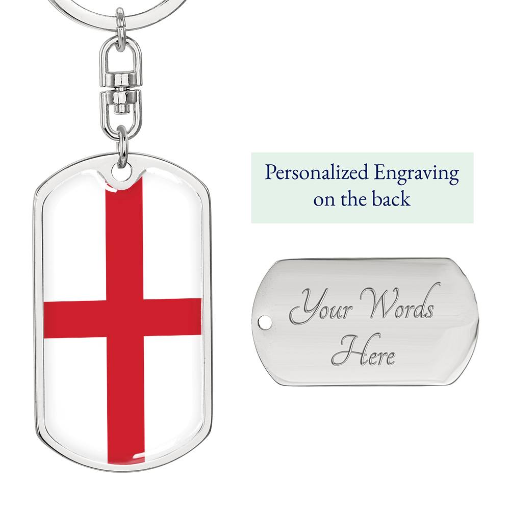 English Flag - Luxury Dog Tag Keychain