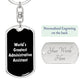 World's Greatest Administrative Assistant v3 - Luxury Dog Tag Keychain