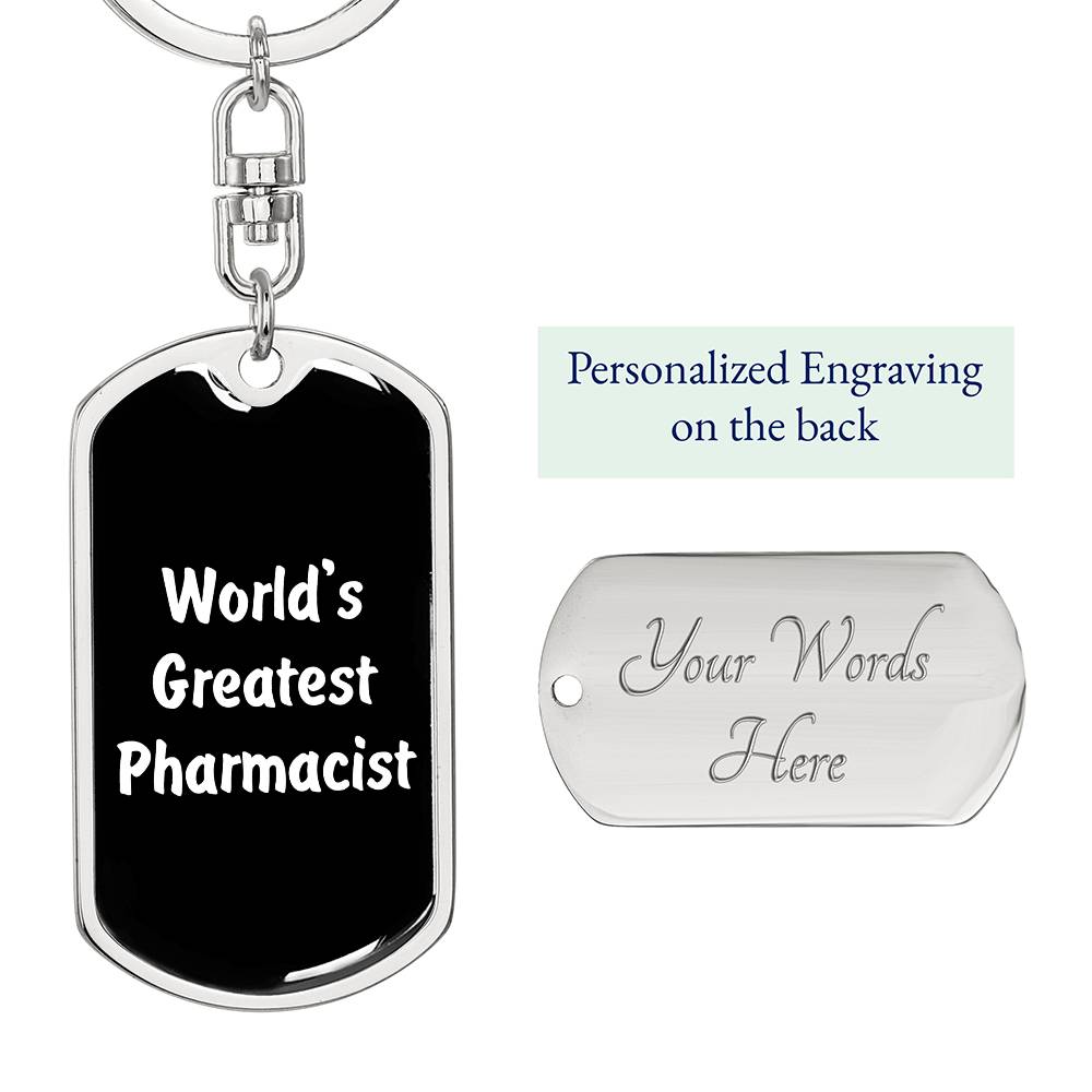 World's Greatest Pharmacist v3 - Luxury Dog Tag Keychain
