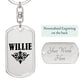 Willie v01a - Luxury Dog Tag Keychain