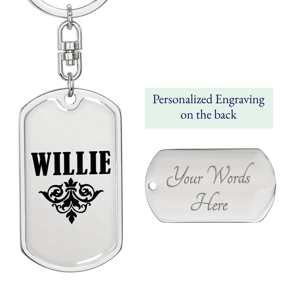 Willie v01a - Luxury Dog Tag Keychain