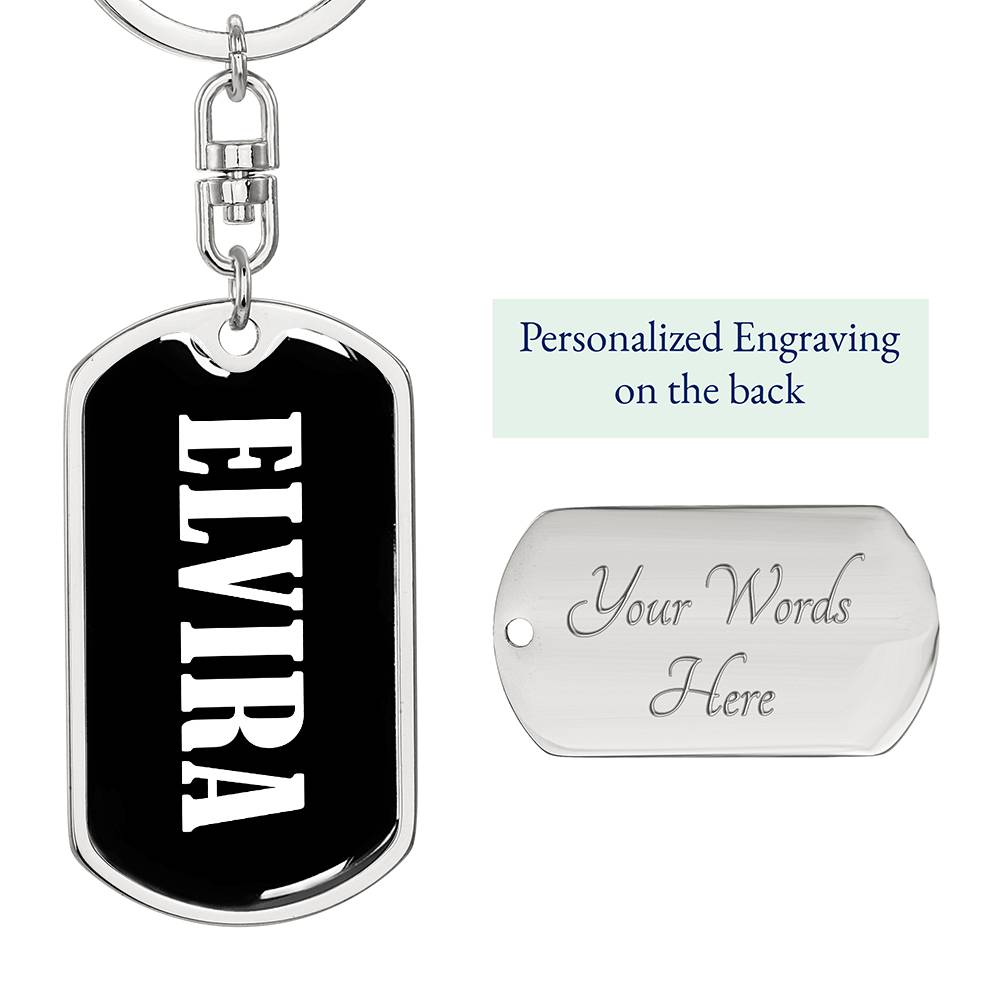 Elvira v03 - Luxury Dog Tag Keychain