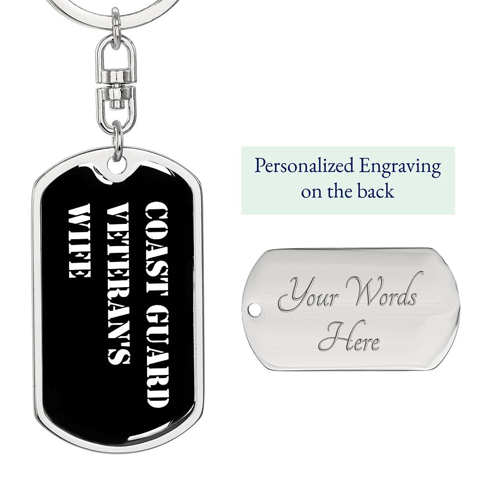 Coast Guard Veteran's Wife v3 - Luxury Dog Tag Keychain