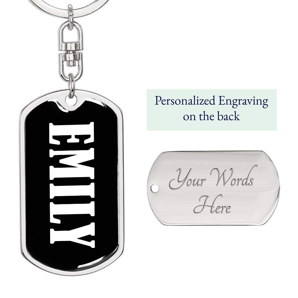 Emily v01w - Luxury Dog Tag Keychain