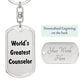 World's Greatest Counselor - Luxury Dog Tag Keychain