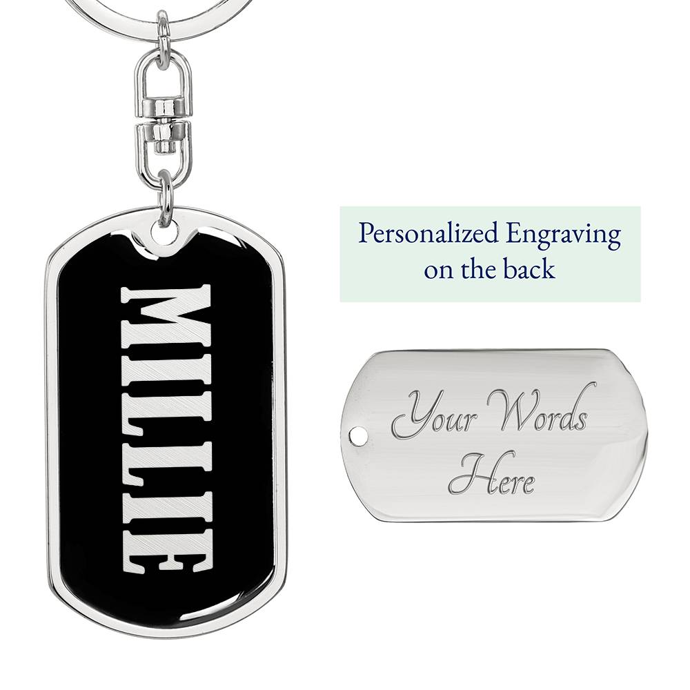 Millie v02 - Luxury Dog Tag Keychain