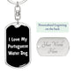 Love My Portuguese Water Dog v6 - Luxury Dog Tag Keychain