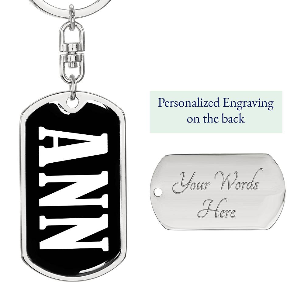 Ann v01w - Luxury Dog Tag Keychain