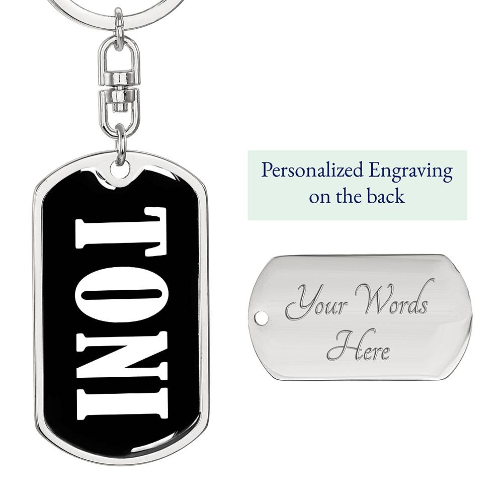 Toni v01w - Luxury Dog Tag Keychain