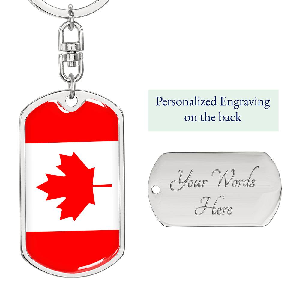 Canadian Flag - Luxury Dog Tag Keychain