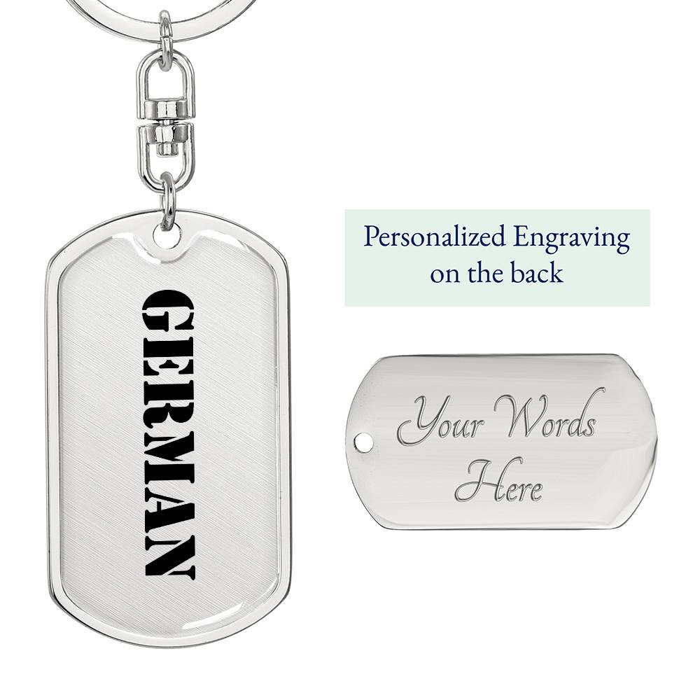 German - Luxury Dog Tag Keychain