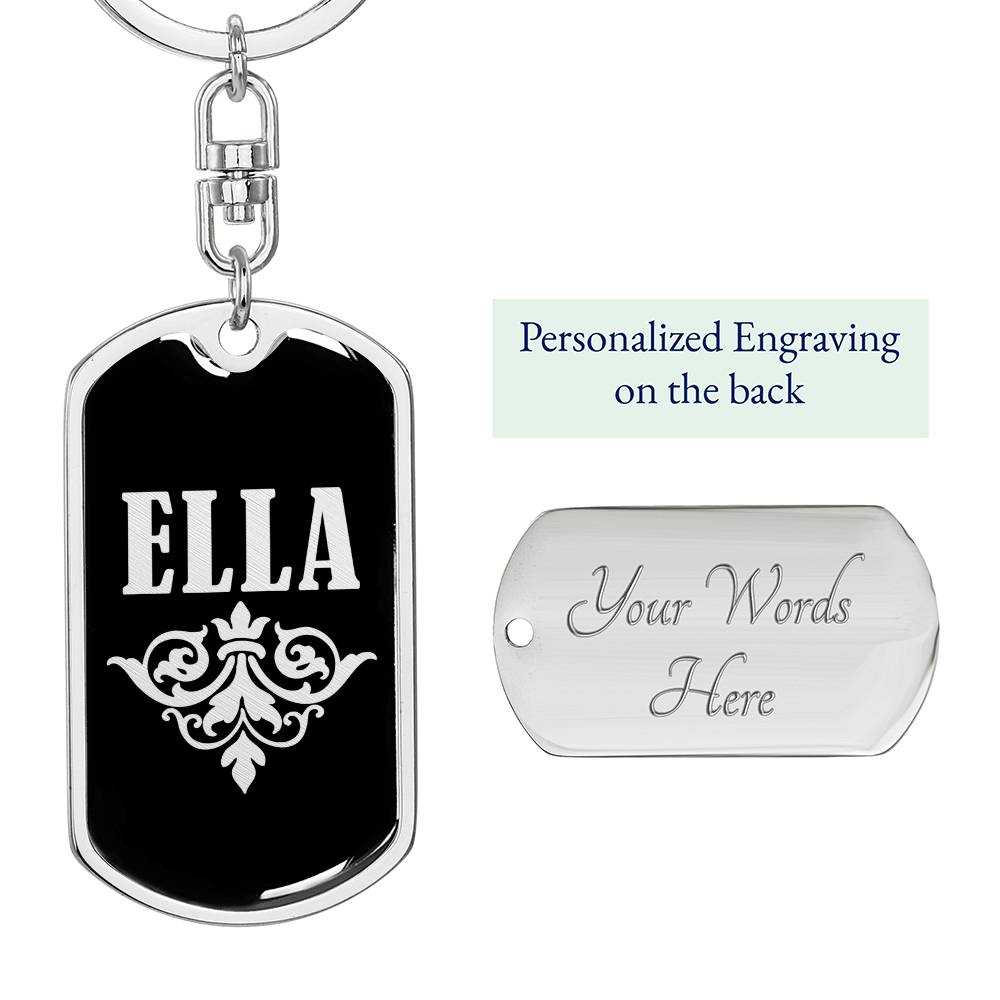 Ella v02a - Luxury Dog Tag Keychain