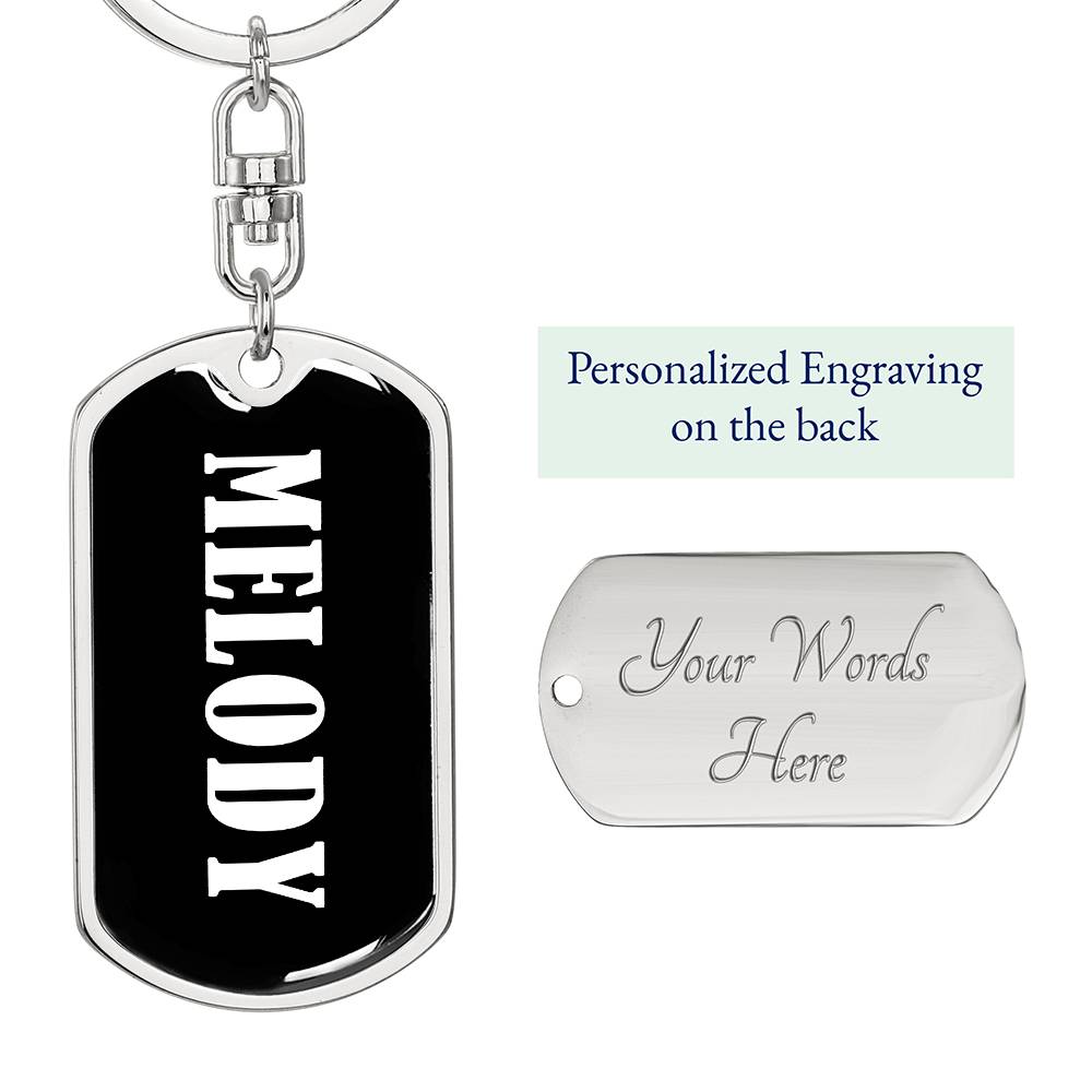 Melody v01w - Luxury Dog Tag Keychain