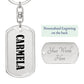 Carmela v01 - Luxury Dog Tag Keychain