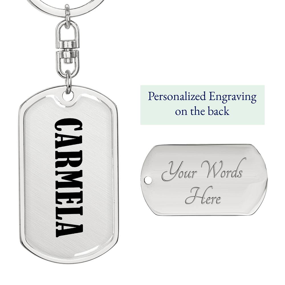 Carmela v01 - Luxury Dog Tag Keychain