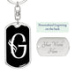 Initial G v001-13 - Luxury Dog Tag Keychain