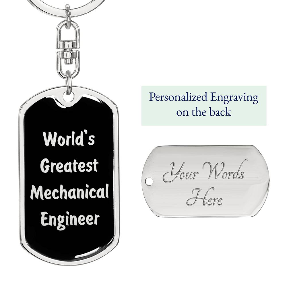 World's Greatest Mechanical Engineer v2 - Luxury Dog Tag Keychain