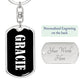 Gracie v03 - Luxury Dog Tag Keychain
