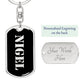 Nigel v2 - Luxury Dog Tag Keychain