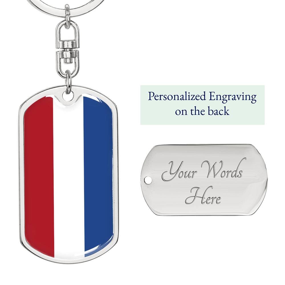 Dutch Flag - Luxury Dog Tag Keychain