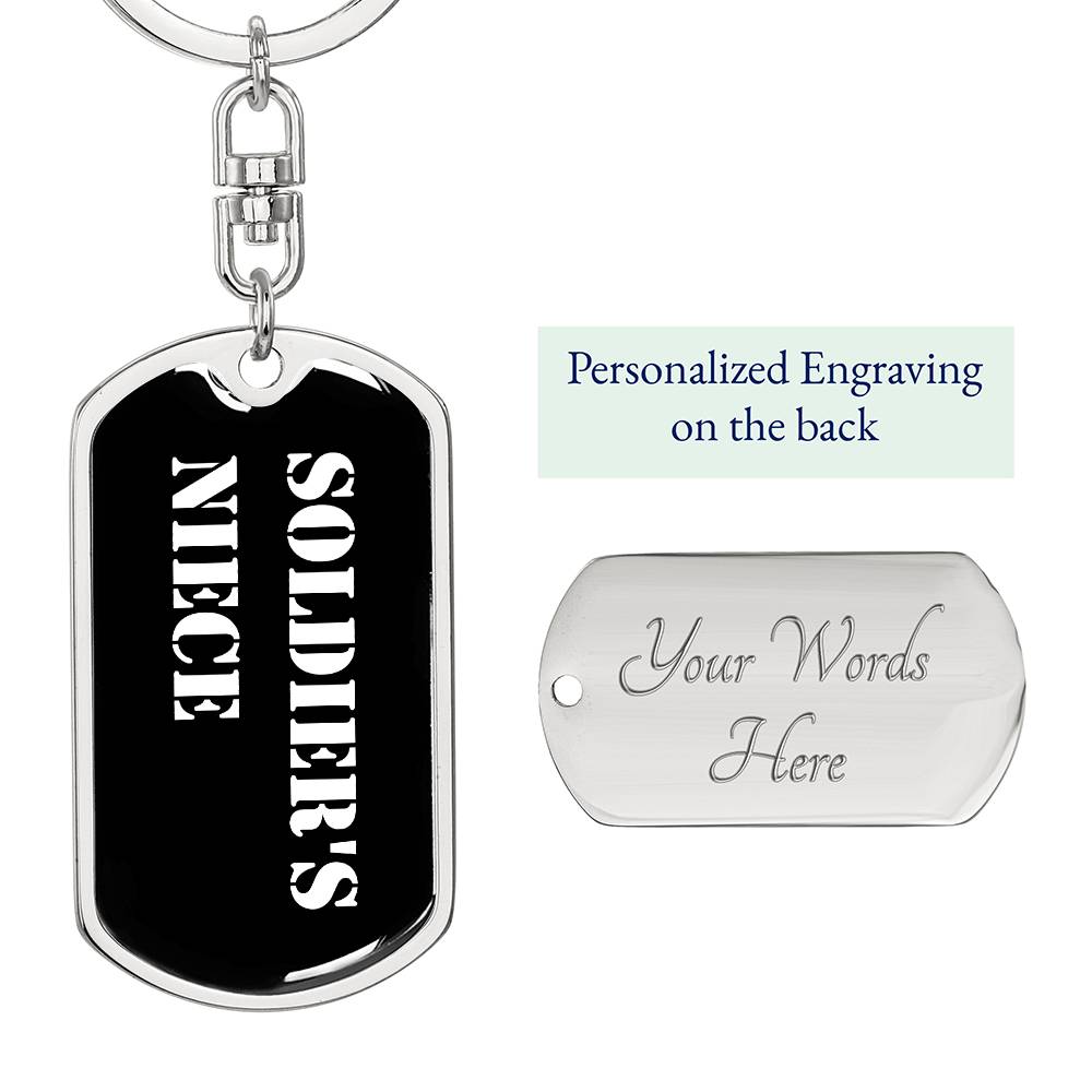 Soldier's Niece v3 - Luxury Dog Tag Keychain