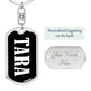 Tara v01w - Luxury Dog Tag Keychain