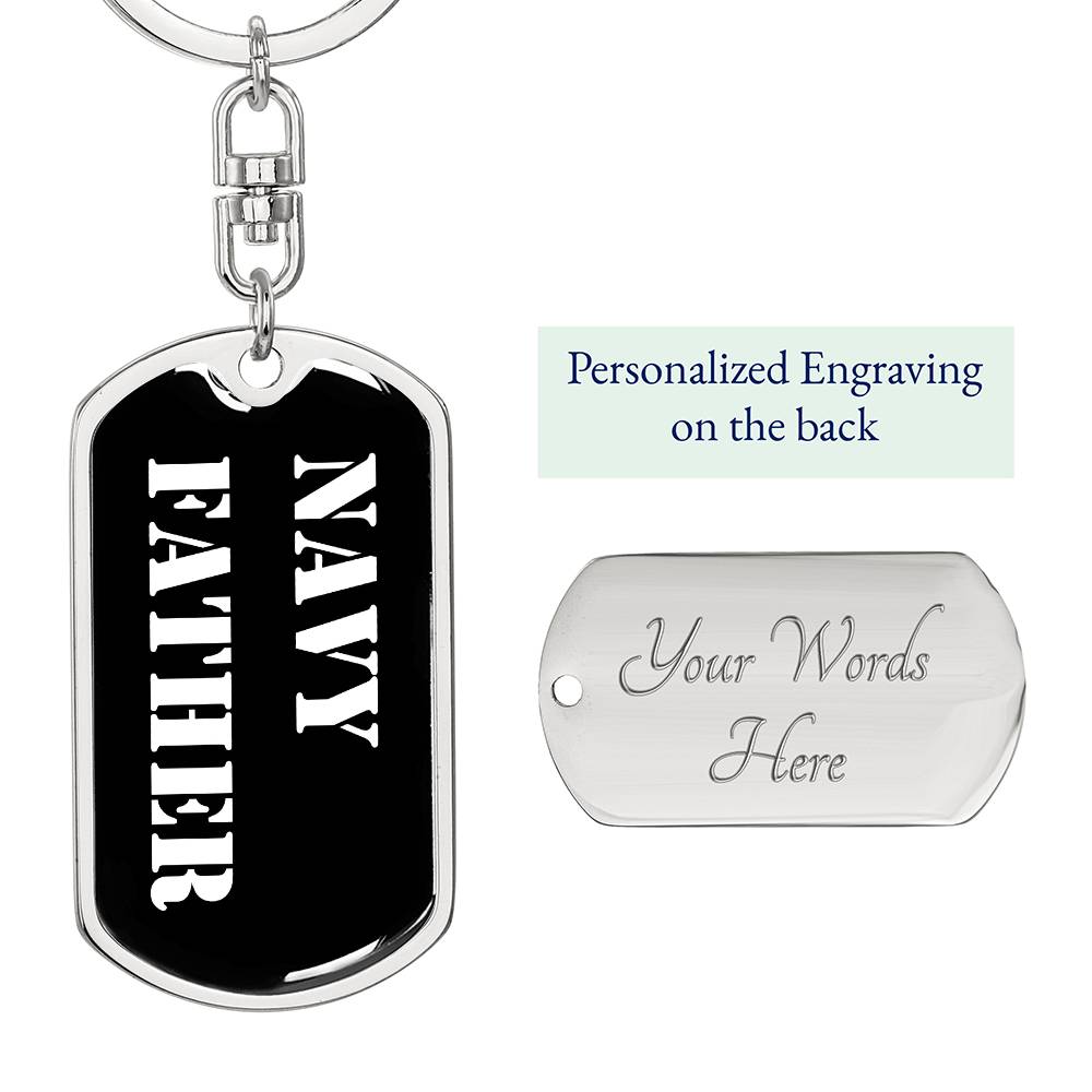 Navy Father v3 - Luxury Dog Tag Keychain