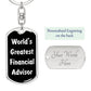 World's Greatest Financial Advisor v3 - Luxury Dog Tag Keychain