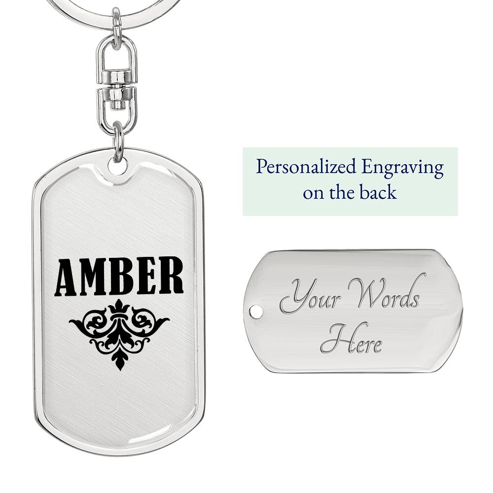 Amber v01a - Luxury Dog Tag Keychain