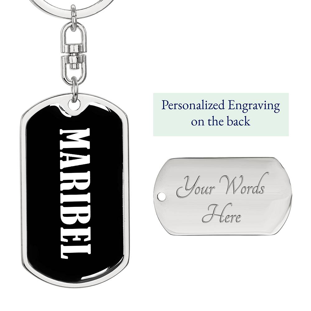 Maribel v03 - Luxury Dog Tag Keychain