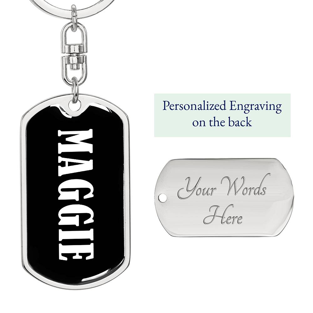 Maggie v01w - Luxury Dog Tag Keychain