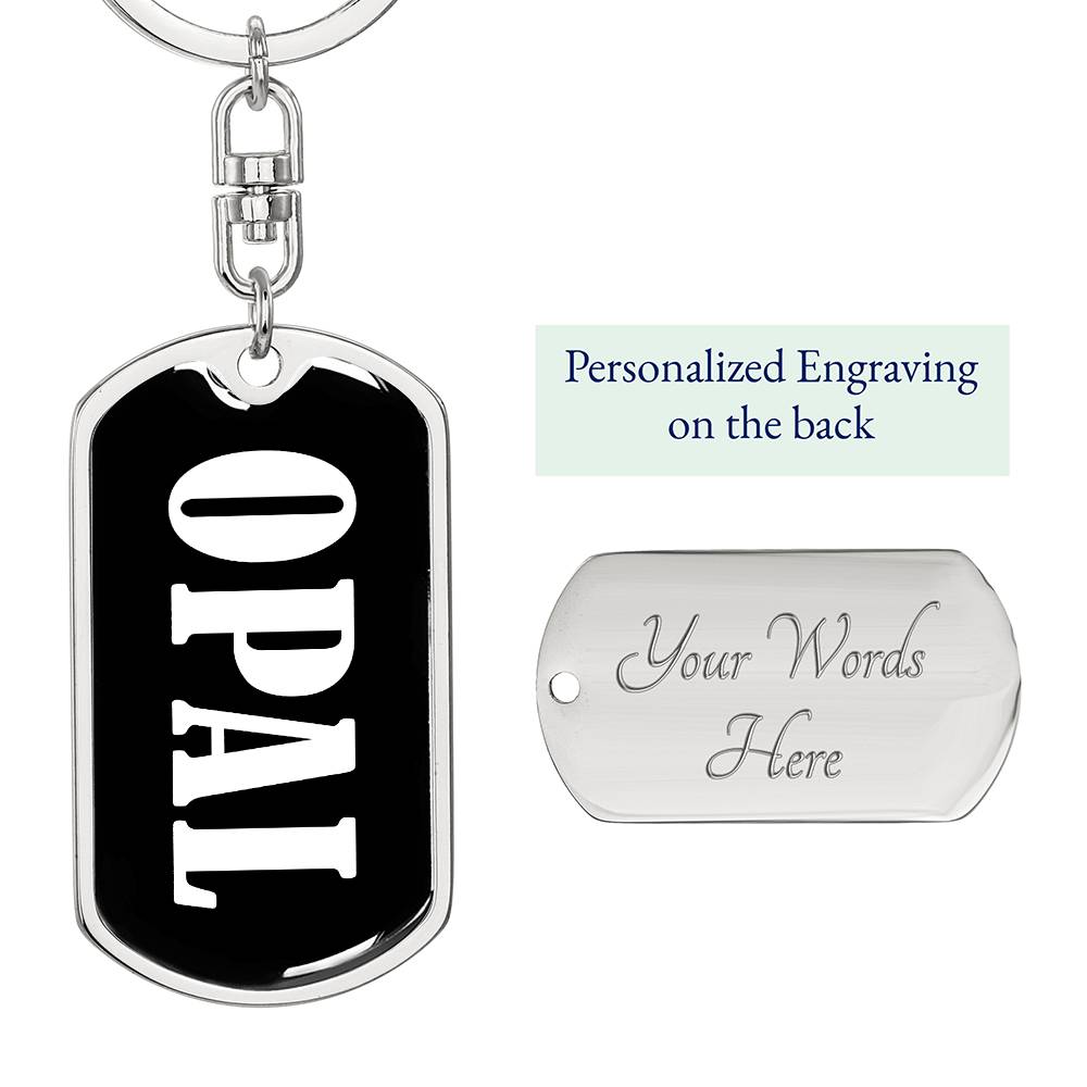 Opal v01w - Luxury Dog Tag Keychain