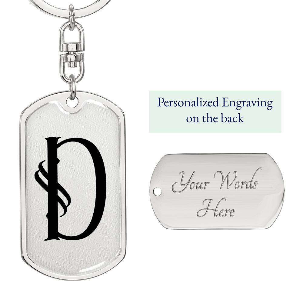 Initial D v001-11 - Luxury Dog Tag Keychain