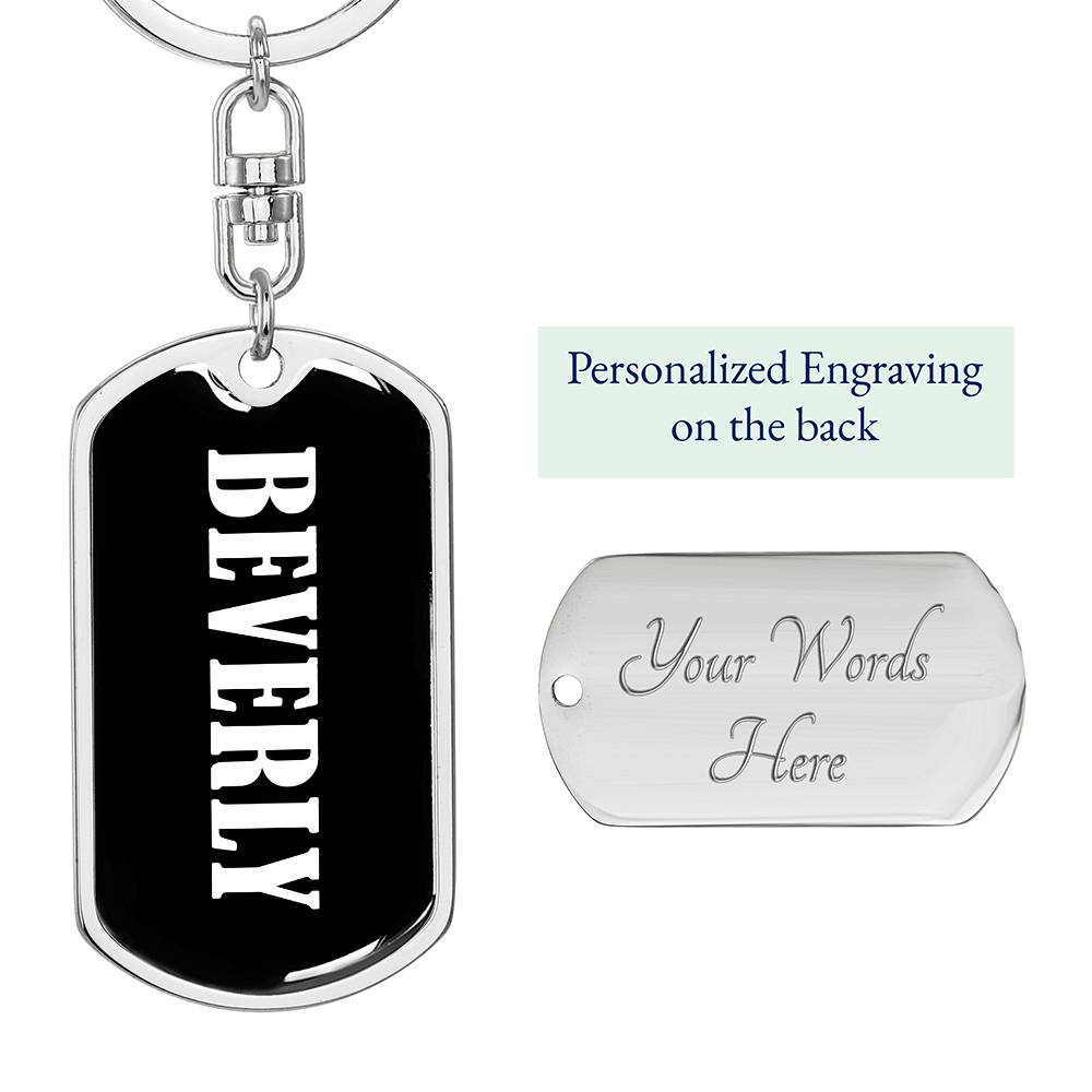 Beverly v01w - Luxury Dog Tag Keychain