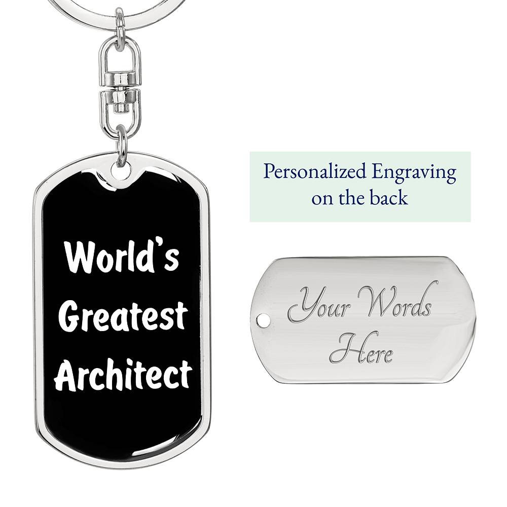 World's Greatest Architect v3 - Luxury Dog Tag Keychain