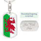 Welsh Flag - Luxury Dog Tag Keychain