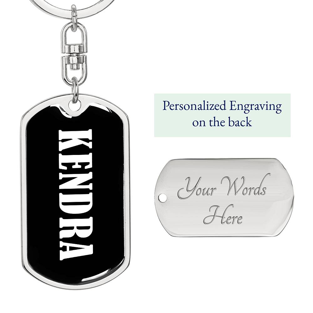 Kendra v01w - Luxury Dog Tag Keychain