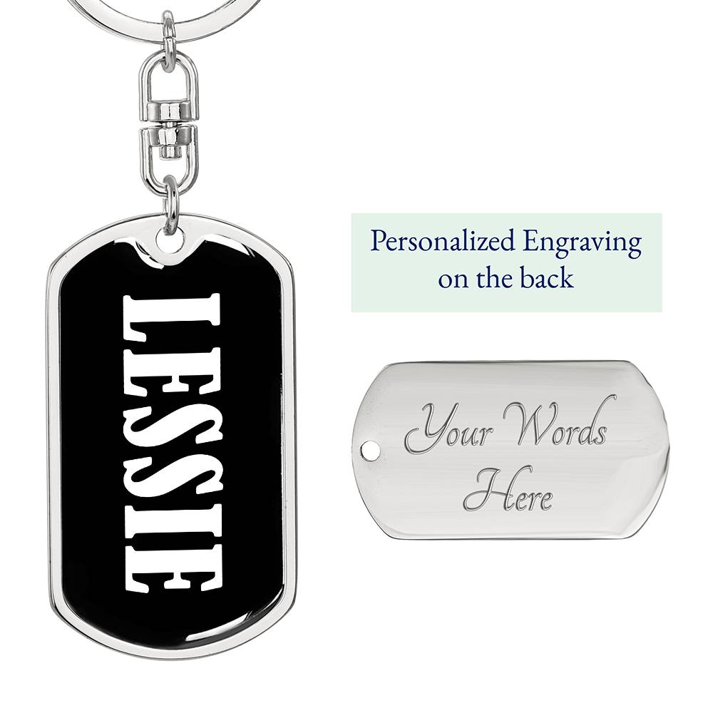 Lessie v03 - Luxury Dog Tag Keychain