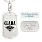 Clara v01a - Luxury Dog Tag Keychain